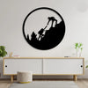 Romantic Hiking Couple Black Wooden Laser-Cut Wall Art