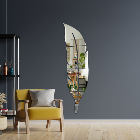 Feather Shape Acrylic Mirror Wall Decor – Modern Home Style