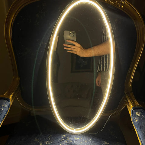 Neon Selfie Wall Mirror in Acrylic – Modern Room Décor