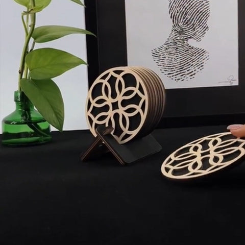 Premium Laser-Cut Textured Coaster (Set of 6)