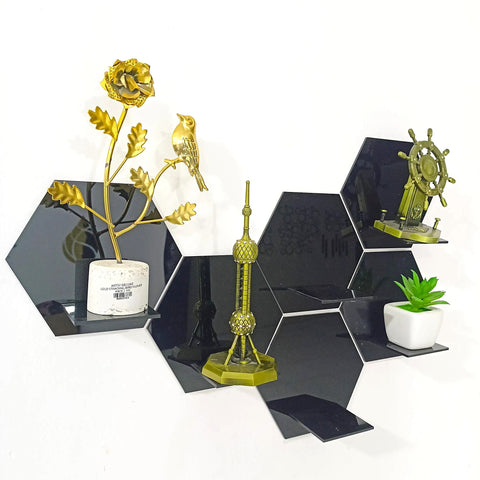 Hexagon Acrylic Wall Shelves – Stylish Home Decoration