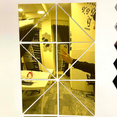 Modern Triangle Acrylic Mirror Wall Decoration
