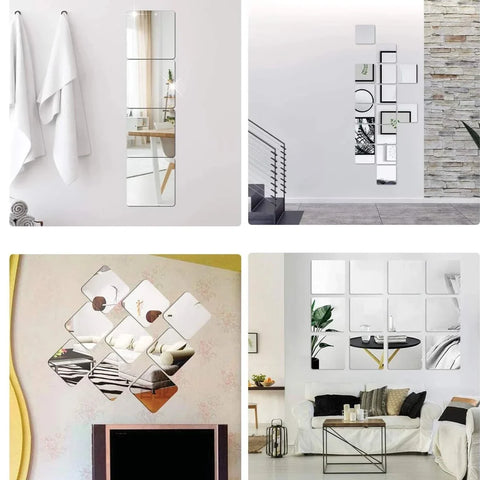 Modern 3D Crystal Acrylic Wall Mirrors