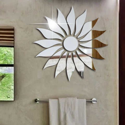 Modern Acrylic Sunflower Wall Decor Mirror