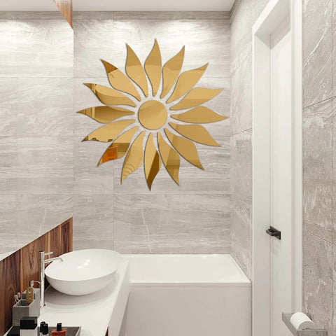 Modern Acrylic Sunflower Wall Decor Mirror
