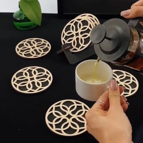 Premium Laser-Cut Textured Coaster (Set of 6)