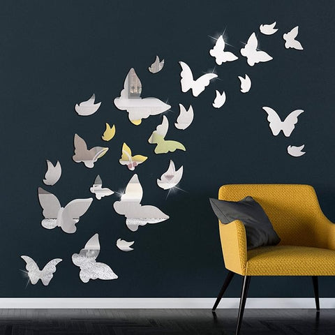 Acrylic Mirror Butterfly Wall Stickers – Elegant Home Decoration