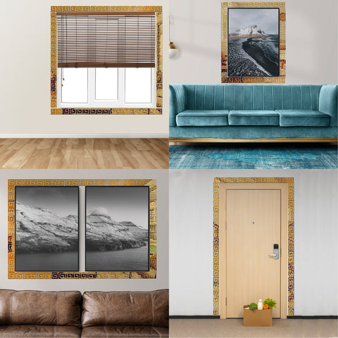 Versace Style Border Greek Mirror Wall Sticker