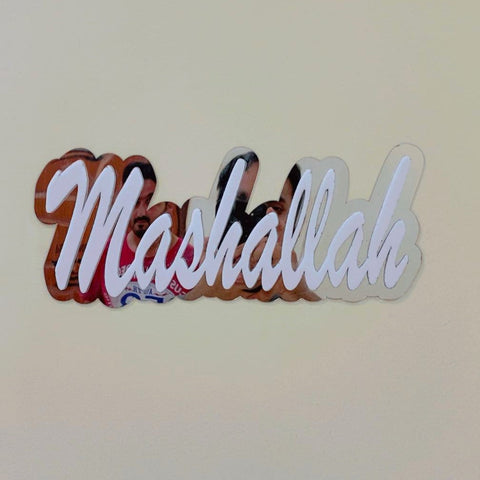 Mashallah Acrylic Mirror Wall Decor – Premium Islamic Home Decoration