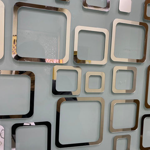 Square Rings Acrylic Mirror Decorative Stickers