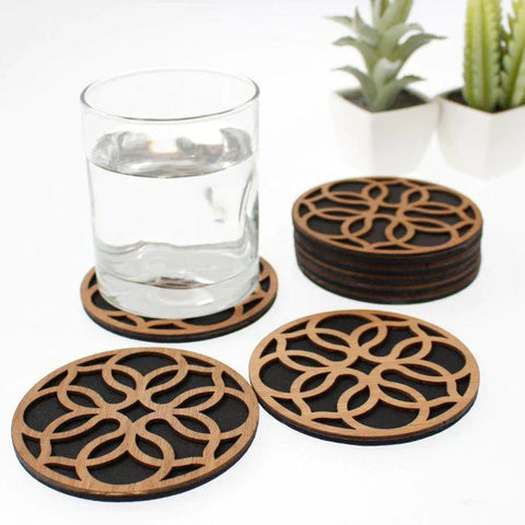 Premium Laser-Cut Textured Coaster (Set of 6)