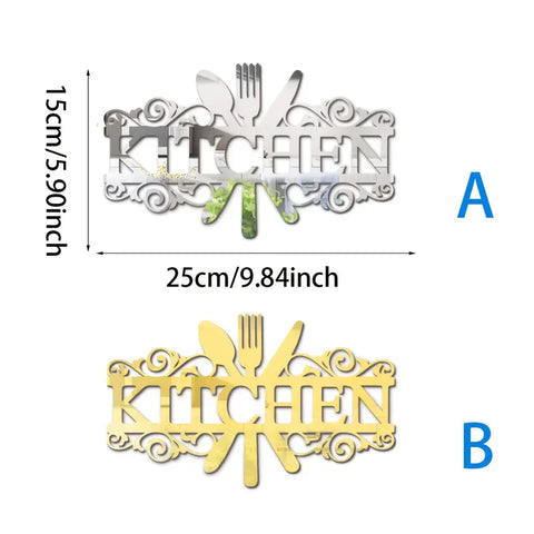 Modern Kitchen Wall Decoration – Knife & Fork Acrylic Mirror
