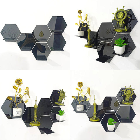 Hexagon Acrylic Wall Shelves – Stylish Home Decoration