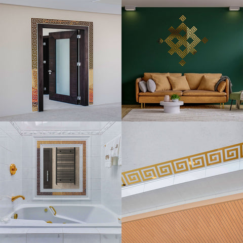 Versace Style Border Greek Mirror Wall Sticker