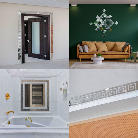 Versace Style Border Greek Mirror Wall Sticker