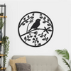 Elegant Black Wooden Bird Wall Decor