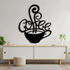 Coffee Cup Wooden Wall Art – Laser Cut Black MDF